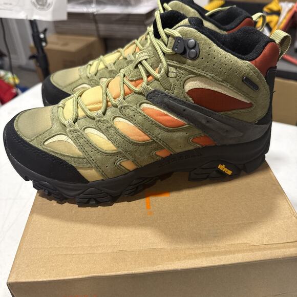 Merrell Mens Moab 3 Vista Mid Waterproof Suede Hiking Boot Mosstone - 7 Wide - Picture 6 of 9